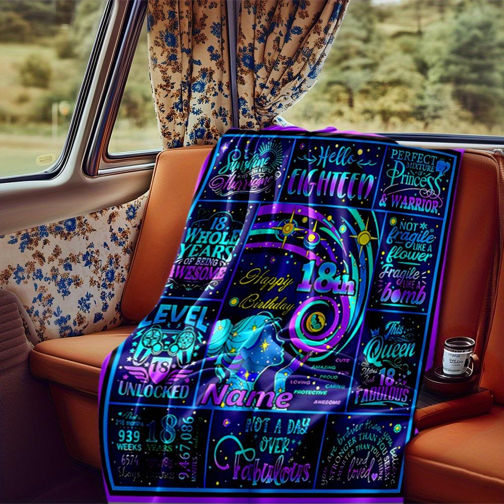 Princess Crown 18Th Birthday Blanket Personalized Name Soft Comfortable Stylish Blanket Car Blanket Perfect For Travel Camping Outdoor Home Suitable