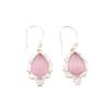 Pink Cat's Eye Earrings 925 Sterling Silver Gemstone Jewelry For Engagement Gift EE-163-36