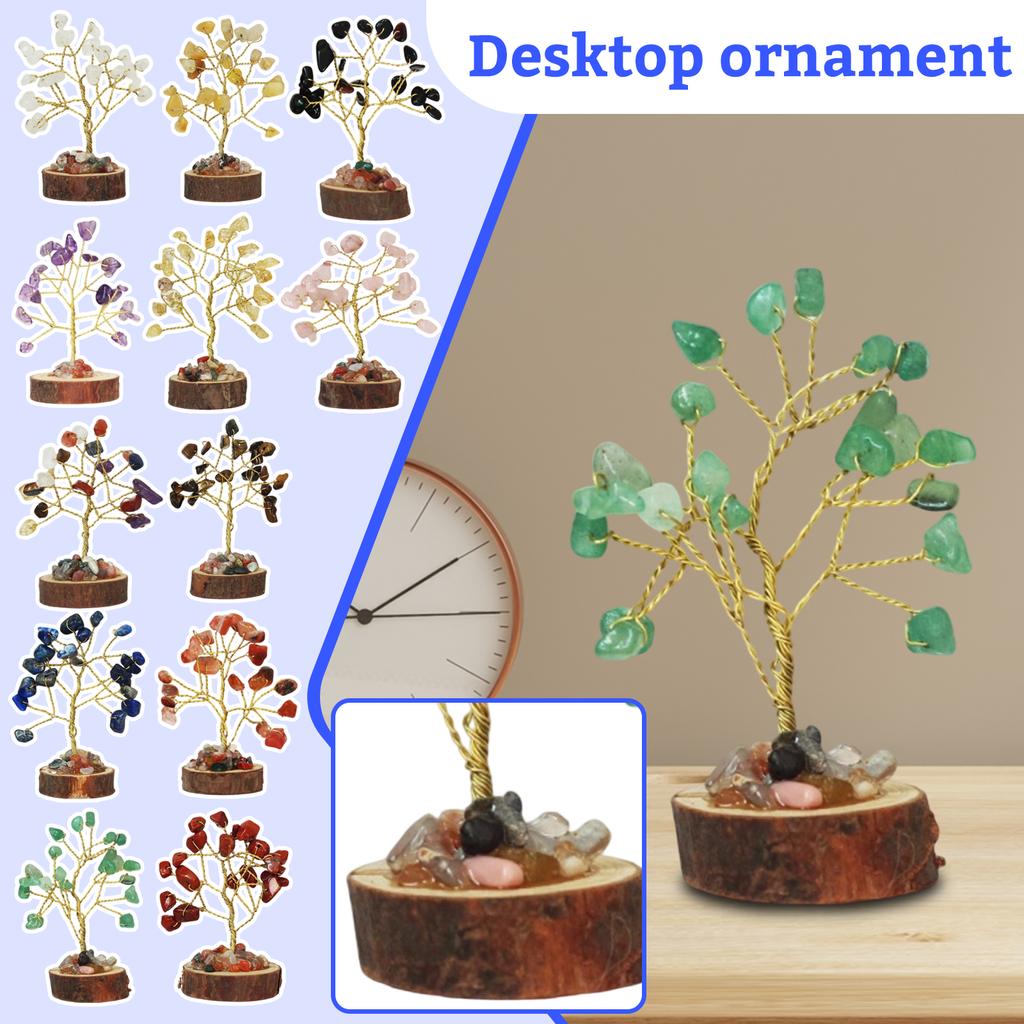 Crystal Tree Of Life Set With Wooden Base, A Tree For And Home Decoration