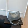Women Shoulder Bag Fashion Denim Shoulder Bag, Simple Solid Color Handbag, Women's Chain, Underarm Hand, Women's Bag
