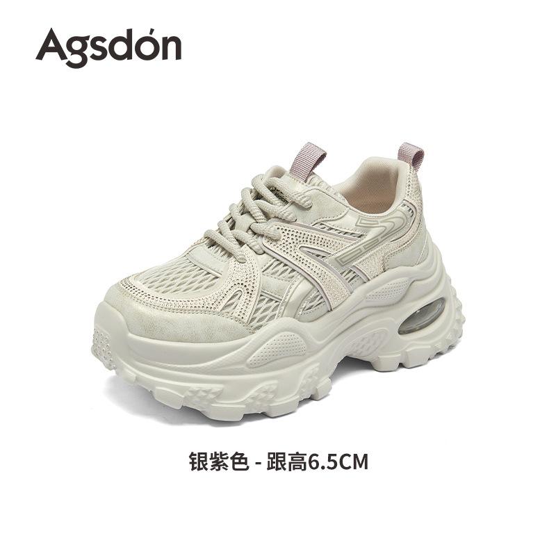 Augustine Daddy Shoes Women's 2025 New Autumn Platform White Sneakers Student Lightweight Running Casual Shoes