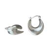 VENTFILLE 925 Sterling Silve Matte Moon Hoop Earring for Women Irregular Trend Punk Rock Jewelry Party Gift Dropshipping