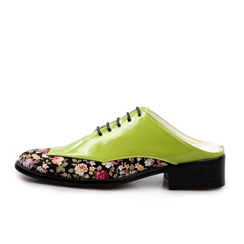 Fashion 2024 British style Green Men's Casual Leather Shoes Fashion Print Formal Oxford Shoes For Men Designer High Heel Dress Shoes Men