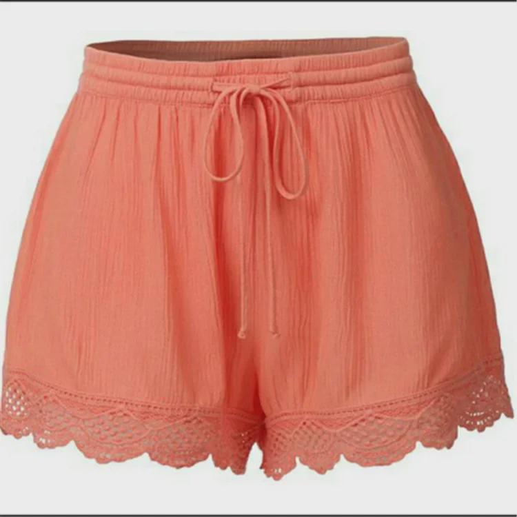 2025 Women's Summer Lace Solid Color Shorts
