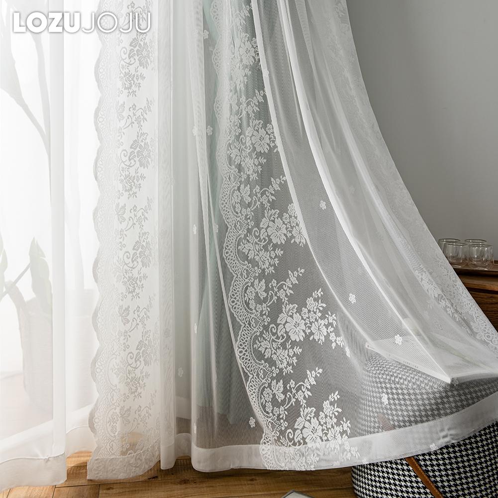 A Set of LOZUJOJU Hollow Star Blackout Curtain and Lace Sheer Curtains Integrated Gauze Curtain and Curtain for Living Room Bedroom Home Decor