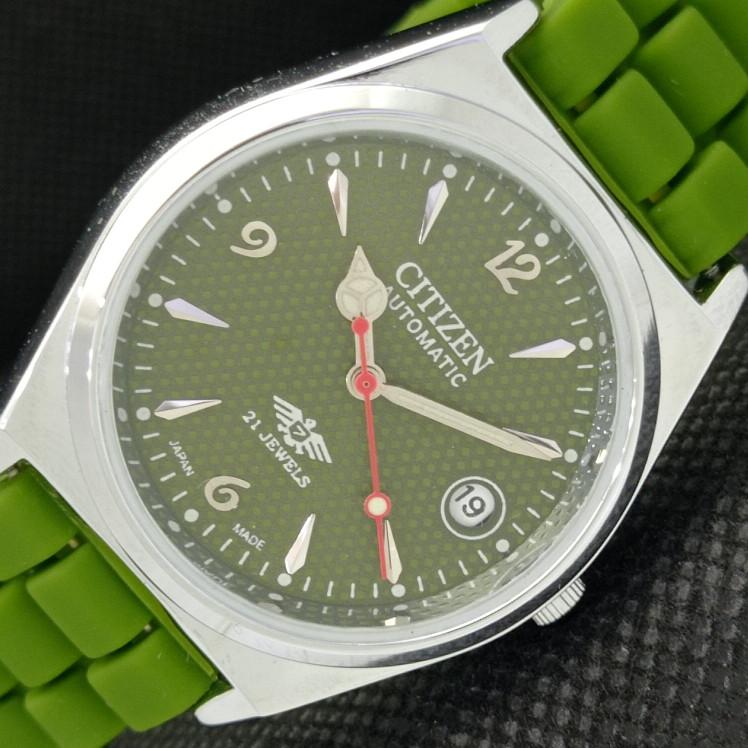 

ВОССТАНОВЛЕННЫЕ ВИНТАЖНЫЕ ЧАСЫ CITIZEN AUTO 8200 ЯПОНИЯ МУЖСКИЕ ЗЕЛЕНЫЕ ЧАСЫ С ДАтой 605-a314159-2 SKU605-a314159