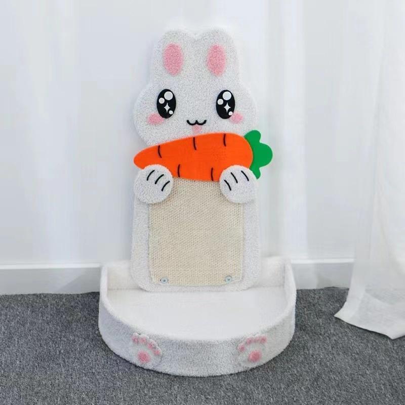 Sisal Cat Scratching Post Cute Cartoon Fish Vertical And Horizontal TwoWay Scratcher Bed Durable For Indoor Cats Kittens Home