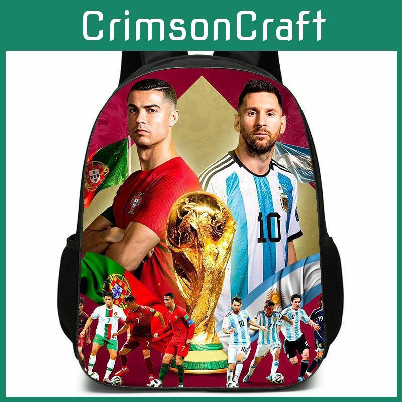 Messi Football Anime Cartoon Character Student Backpack For Kids Schooling