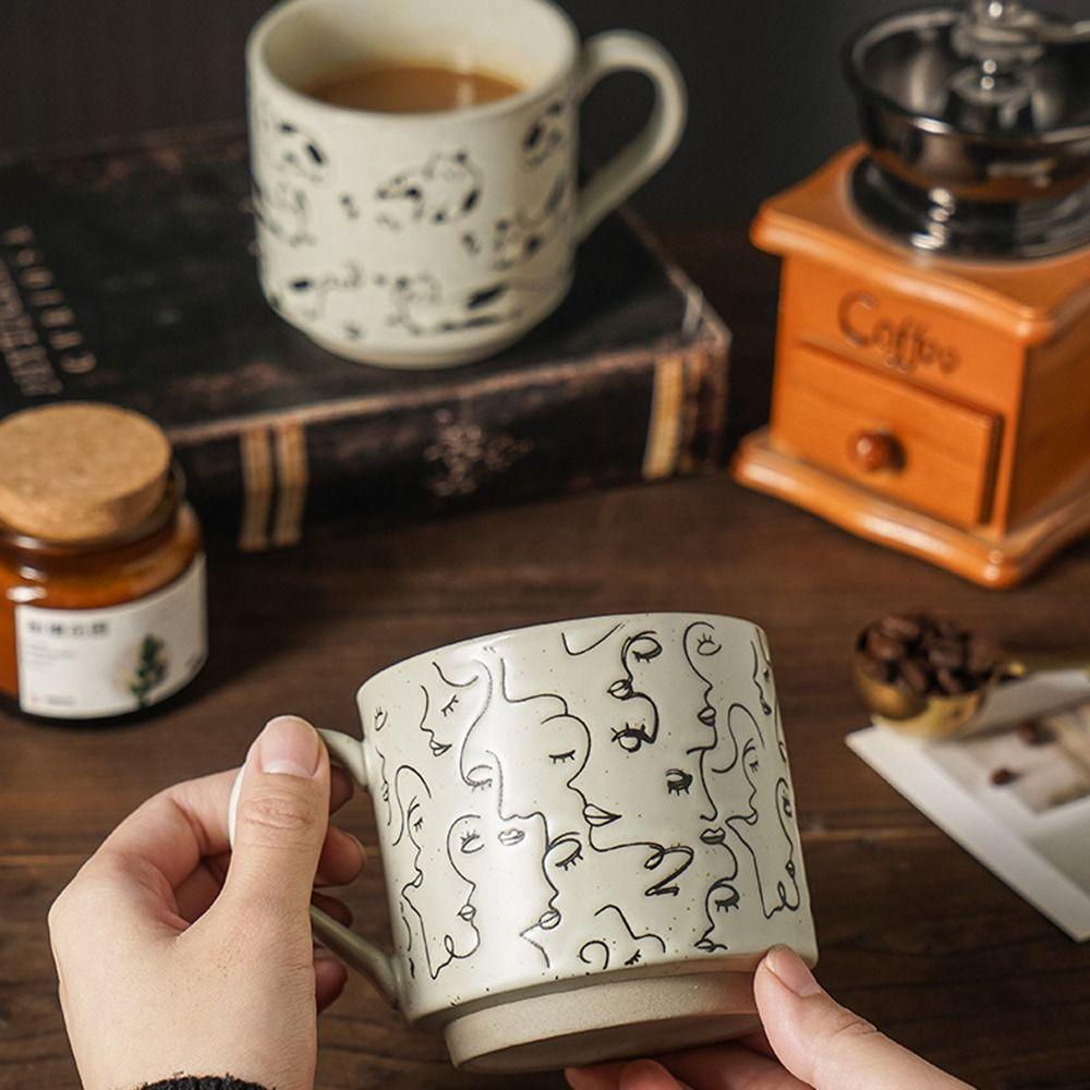 High Temperature Resistant Ceramic Coffee Mug Hand-painted Milk Drinking Cup Household Drinking