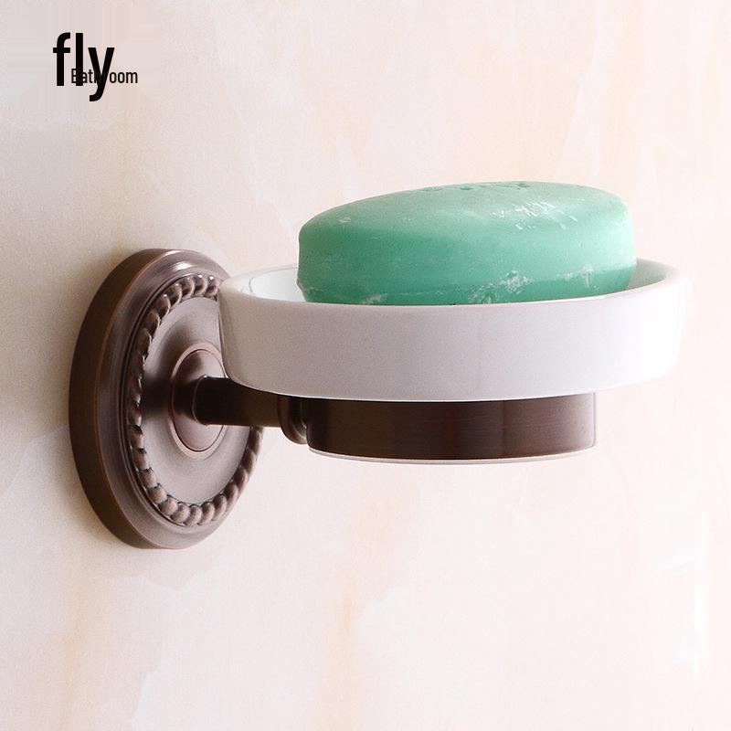 

Набор полотенцедержателей из латуни в европейском стиле, коричневого и черного цветов - Комбинация аксессуаров для ванной комнаты и вешалки для полотенец