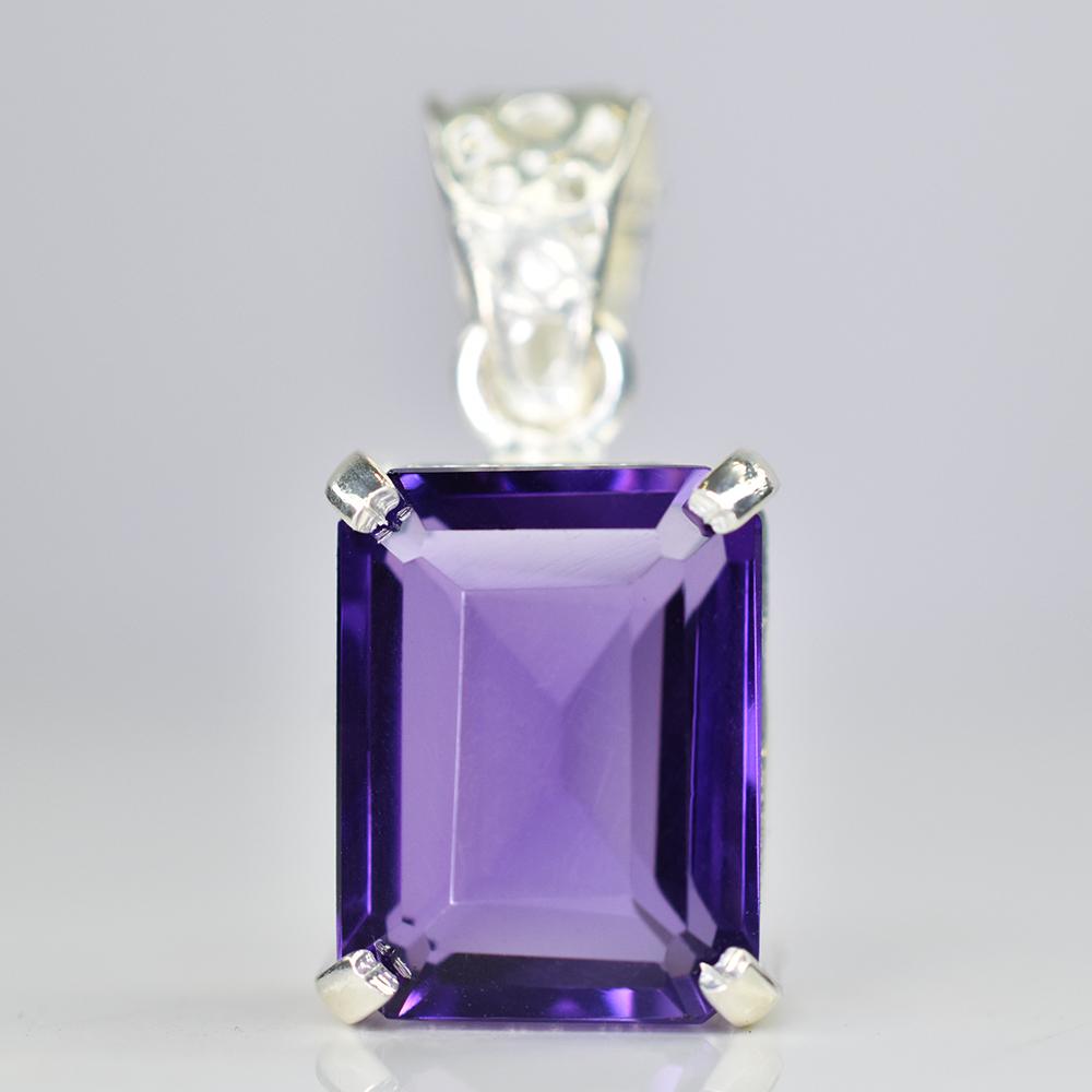 ZERTIFIZIERTER 925er Sterlingsilberanhänger 29 Karat Natürlicher violetter Turmalin Gratisgeschenk MY.PD-27-NS