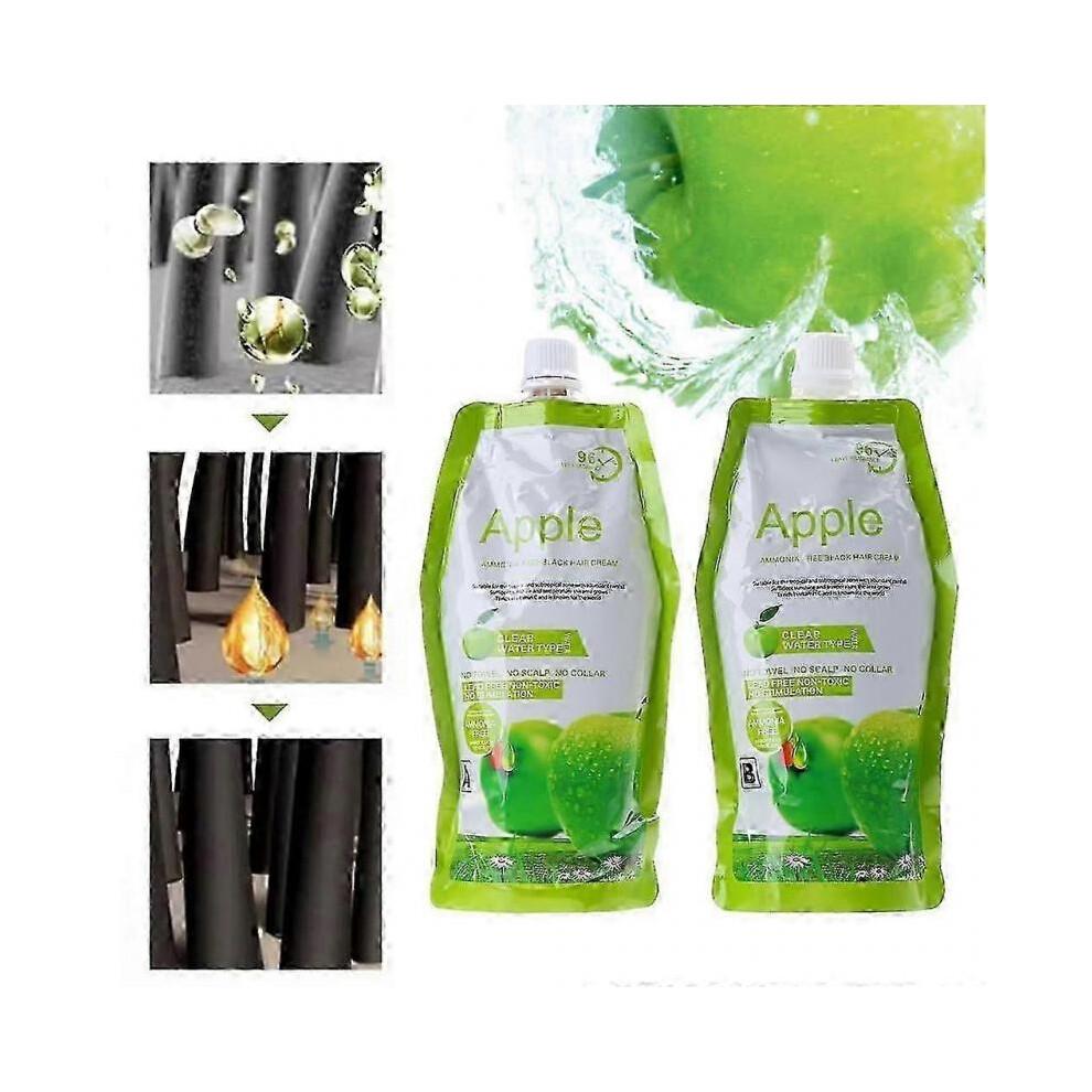 Crema Colorante Naturale per Capelli Tinta Nera Coloranti per Capelli Mela per Donne Uomini meno