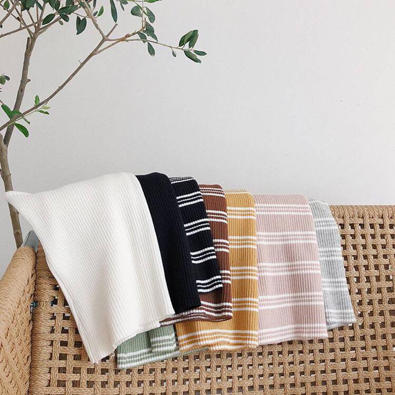 Korean Summer Top Women Spaghetti Strap Striped Halter Knitted Camisole Women's clothes