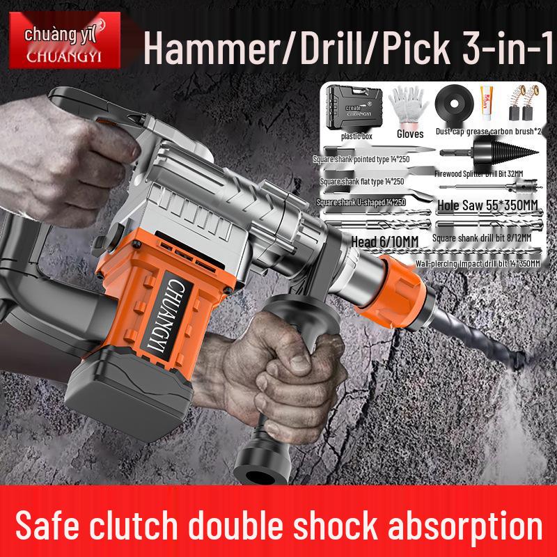 Chuangyi High-Power Multifunctional Electric Hammer and Impact Drill for Wood and Concrete Drilling