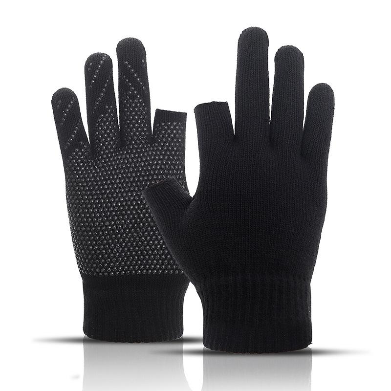 

WTEMPO 5 пар осенне-зимних теплых черных серых эластичных толстых трикотажных перчаток, устойчивых к холоду, для занятий велоспортом на открытом воздухе 5 pairs чёрный