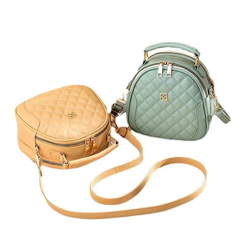 Shoulder Small Crossbody Round Bag Tide Women's Bag Korean Style Fresh and Stylish Rhombus Plaid