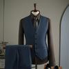 Plus Size Men's Striped Business Casual Wedding & Formal Suit Set