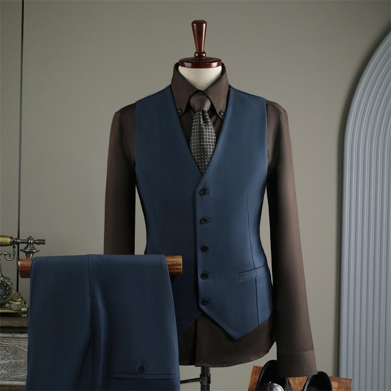 Plus Size Men's Striped Business Casual Wedding & Formal Suit Set