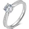 1Ct   Silve Gorgeous Shiny Zircon Stone Ring For Women Engagement Wedding Luxury High Quality Fine Jewelry