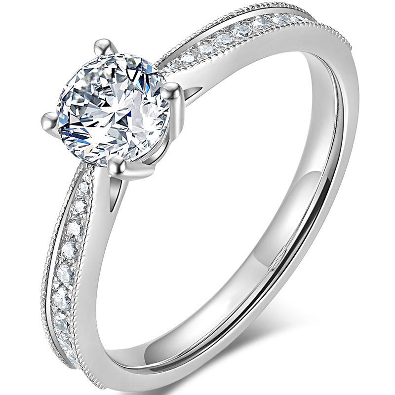 1Ct   Silve Gorgeous Shiny Zircon Stone Ring For Women Engagement Wedding Luxury High Quality Fine Jewelry