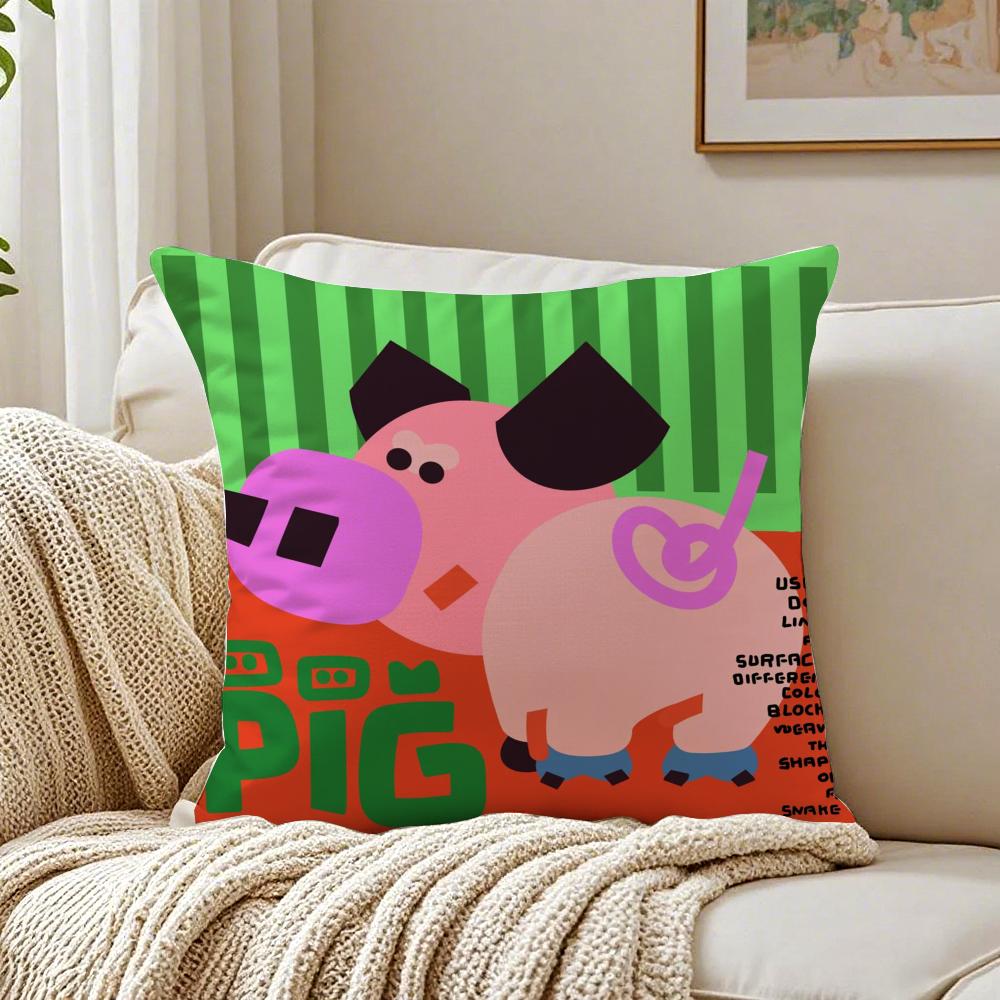 Chinese Zodiac Print Cushion Cover Linen Pillowcase Soft  for Sofa Bed Home Room Decor