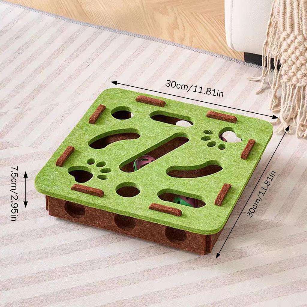 Interactive Puzzle Maze Felt Box for Cats Fun Pet Toyfor Indoor Kittens Adult Cat Puzzle Box Boredom Relief Toys