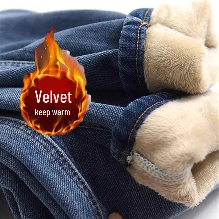 

Женские джинсы больших размеров стрейч с высокой посадкой на флисовой подкладке - Утягивающие, Теплые, Универсальные для фигуры типа груша 5XL [175-200 lbs]