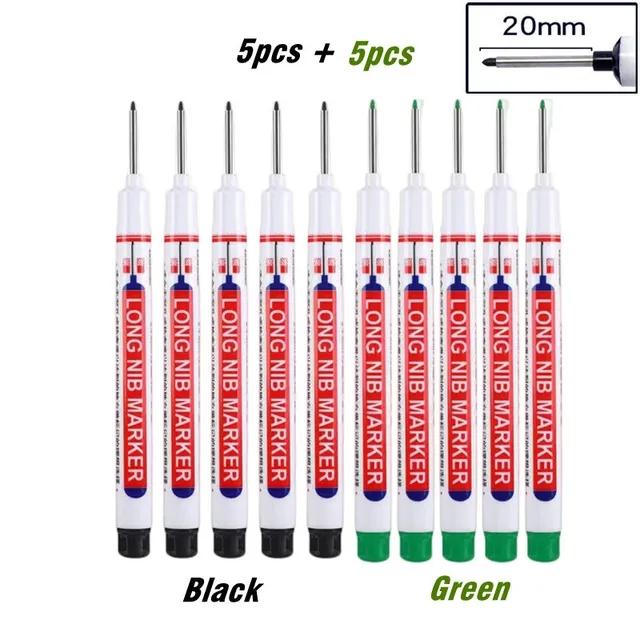 10 Teile/satz Mehrzweck-Marker mit 20 mm tiefem Loch und langer Spitze für Metallperforationsstift, wasserdicht, für Badezimmer, Holzbearbeitungsdekor-Werkzeug