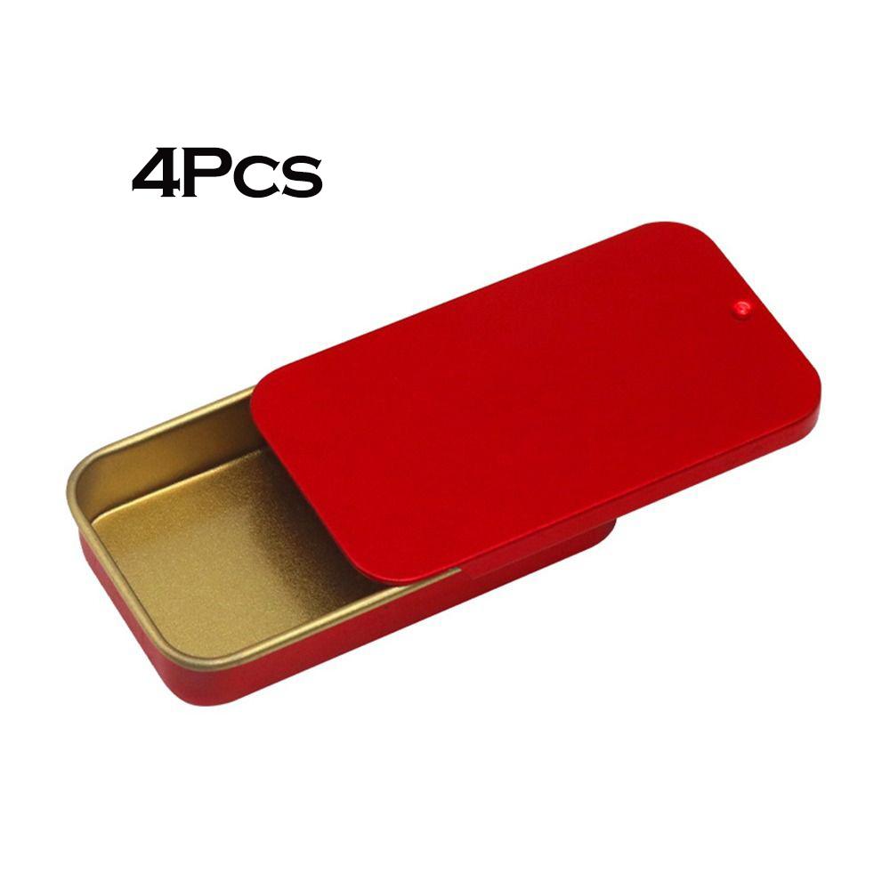 1 Stück Mini-Blechdose in verschiedenen Größen, Schiebdeckel, rechteckig, leere Dosen, Aufbewahrungsbox, Hochzeits-Schmuck-Pillen-Dosen, tragbare Blechdosen, Behälter