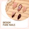 Press On Nails Medium Almond Fake Nails with Flower Designs Reusable False Nails Press Ons Full Cover Acrylic Glue On Nails Stick On Nail for Women
