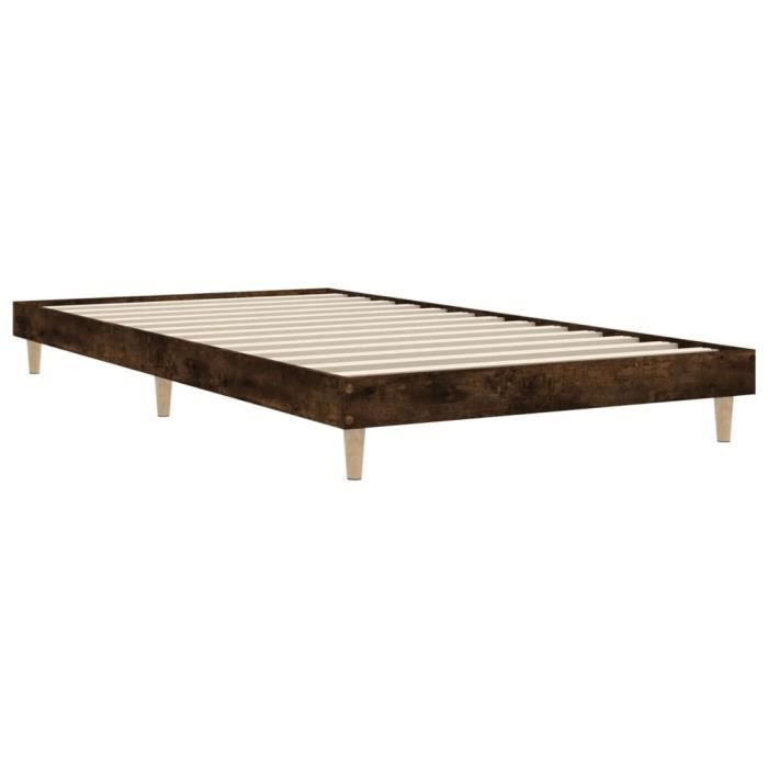 VidaXL Cadre de lit chêne fumé 90x200 cm bois d'ingénierie 832066