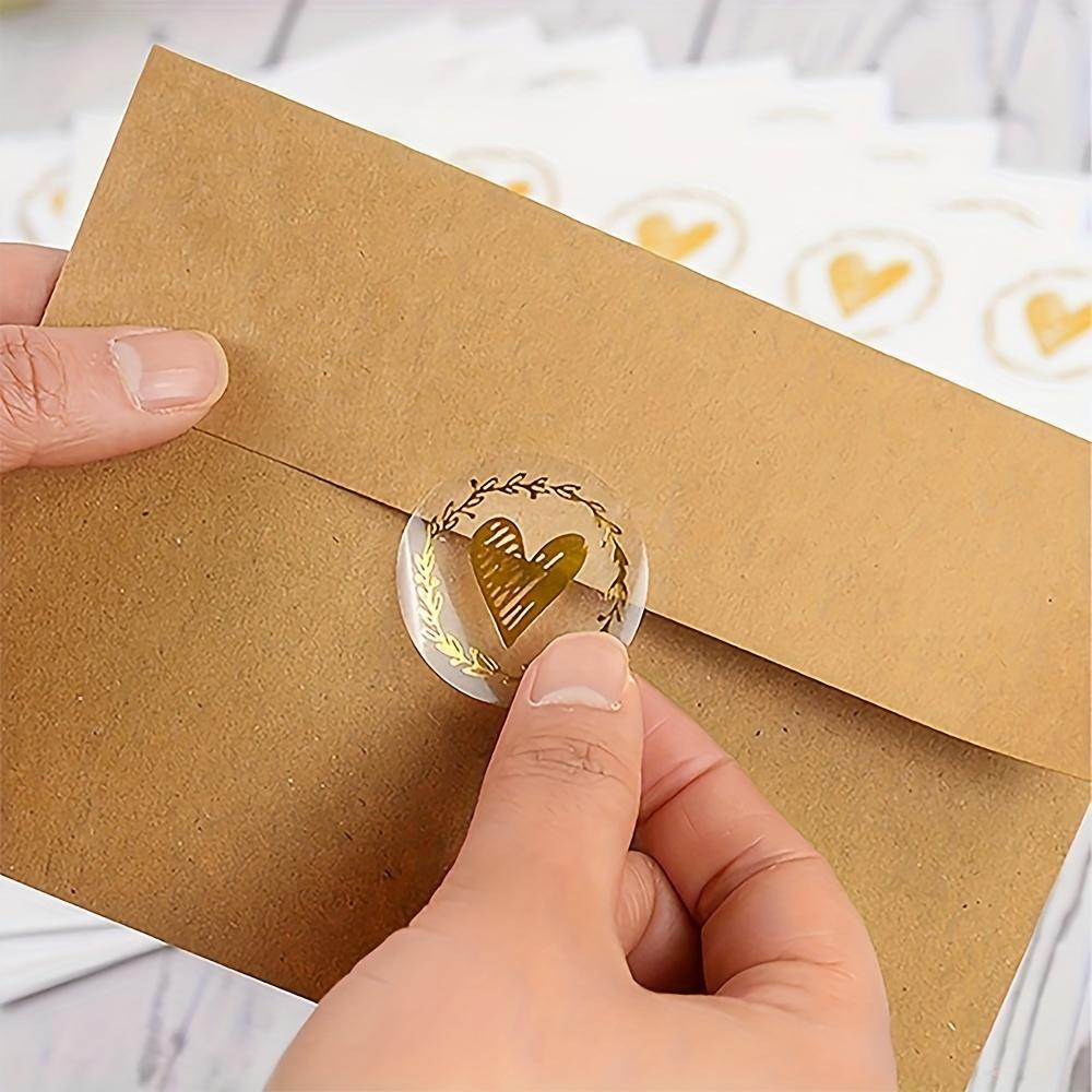20Pcs/Sheet Heart Adhesive Packaging Label, Wedding Invitations Heart-shaped Envelope Seal Stickers, Gift Bag Packaging Box Sealing Stickers