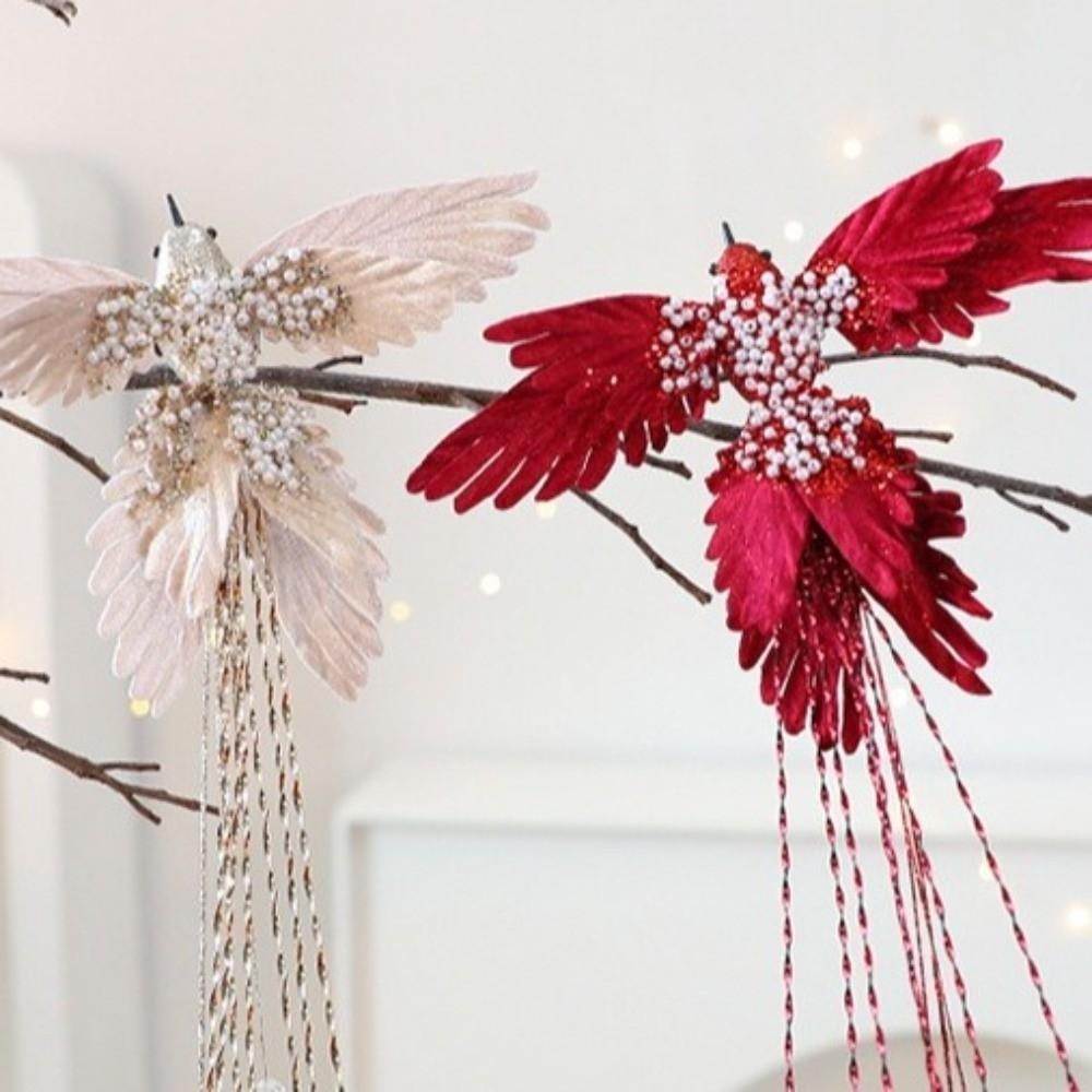 Realistic Artificial Hummingbird Decoration Glitter Bird Hanging Pendant  Christmas Tree