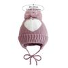 0-3Year Solid Color Baby Knitted Hat Plush Ball Children Warm Cap Beanie Hats  Newborn Toddler