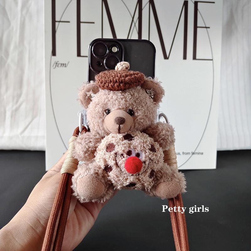 

Plush Bear Unisex Phone Clip with Lanyard