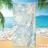 Beautiful Coral Reef Beach Towel, Blue & White Ocean Theme, Ideal for Relaxing by the Water or Poolside