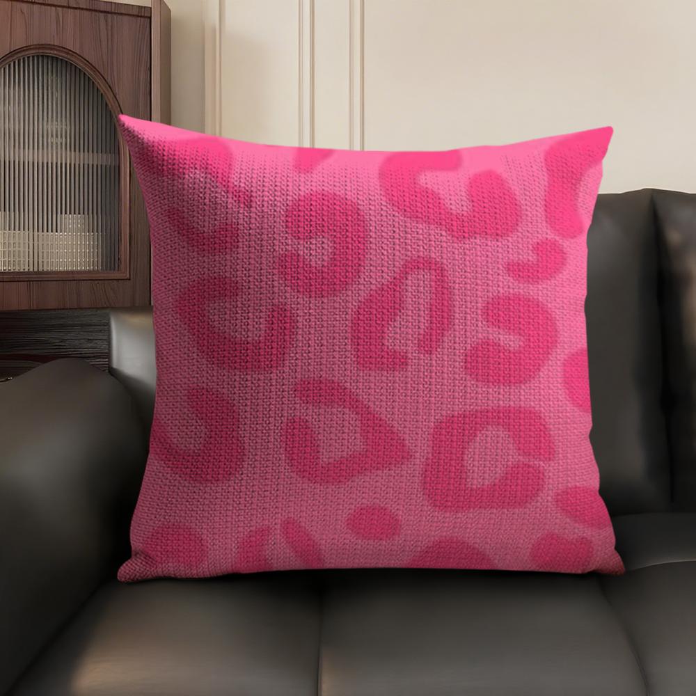 Leopard Print Cushion Cover Natural Linen Organic Fabric DoubleSided Printing Sofa Home Decor Breathable Environmentally