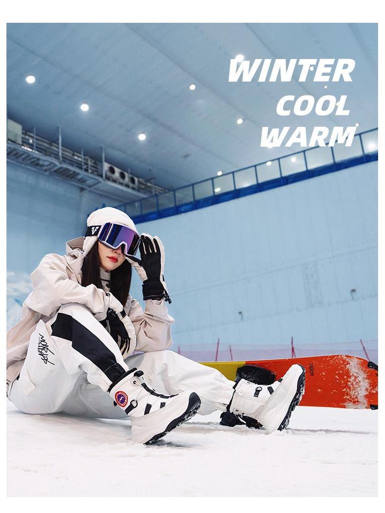 Unisex Snow Boots with Fleece Lining, Women's Cold-Resistant Travel Shoes, Non-Slip Waterproof Men's Footwear
