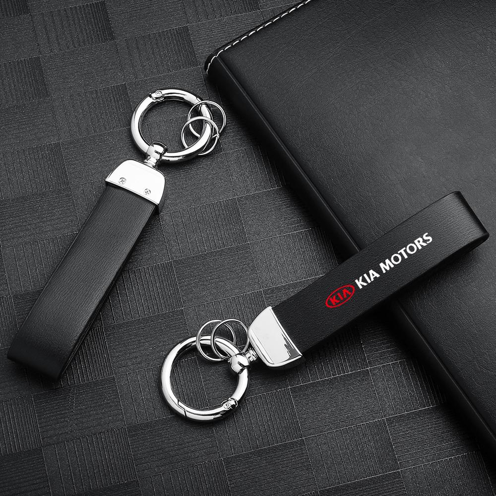 2026 Hot Car Sticker Leather Car Keychain Keyring Key Trinket Key Chain For KIA Sportage Ceed Sorento Cerato Optima Picanto Rio