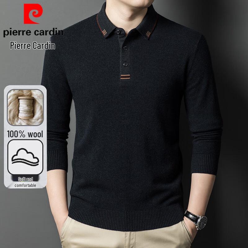 

Pierre Cardin Men s Pure Wool Polo Sweater