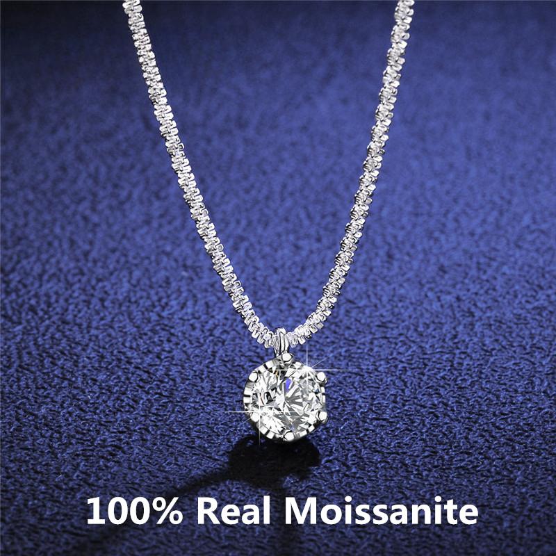 

Лидер продаж, серебряное ожерелье из муассанита S925, толстая цепочка, женский подарок на день рождения, 1 карат, бриллиантовое ожерелье, изысканные ювелирные изделия для вечеринок