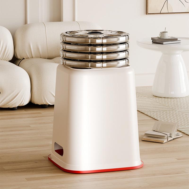 Poubelle carrée à grande capacité et ouverture supérieure pour cuisine et toilettes - Sans couvercle, avec anneau de fixation