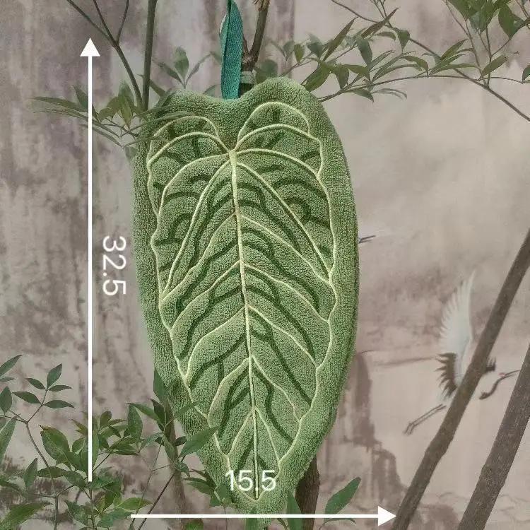 Washable Clear Plant Print Towels Ultra-Absorbent Quick-Dry Hanging Loop for Bathroom Kitchen Thumb Hand Towel Decor