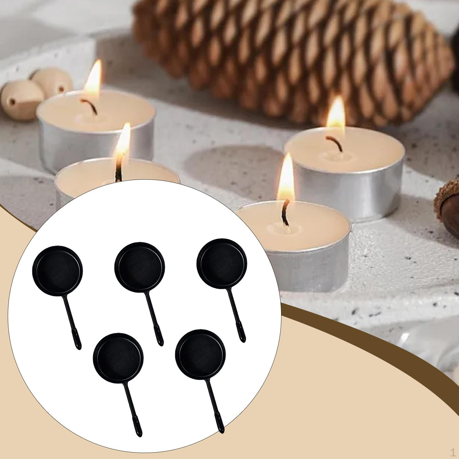 

5 Candle Spoons, Essential Oil Burner, Metal Tray, Holder for Office, Spa, Living Room чорний