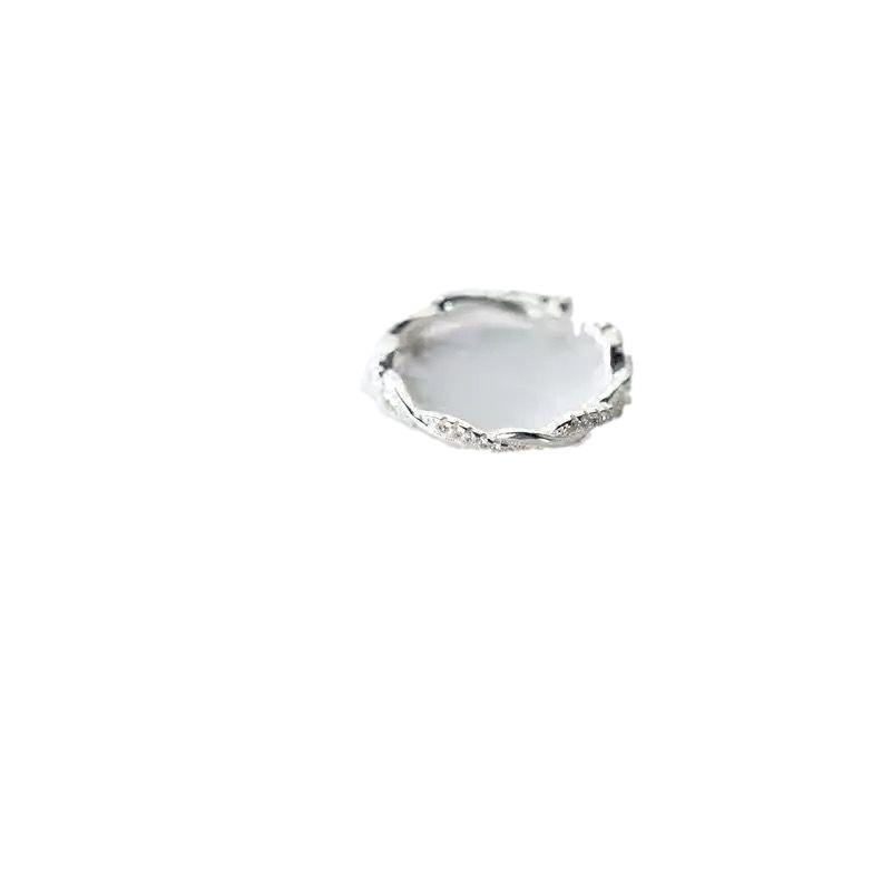 925 Silver Women's Korean Rhinestone Twist Ring, Adjustable, Simple and Stylish, Perfect Gift