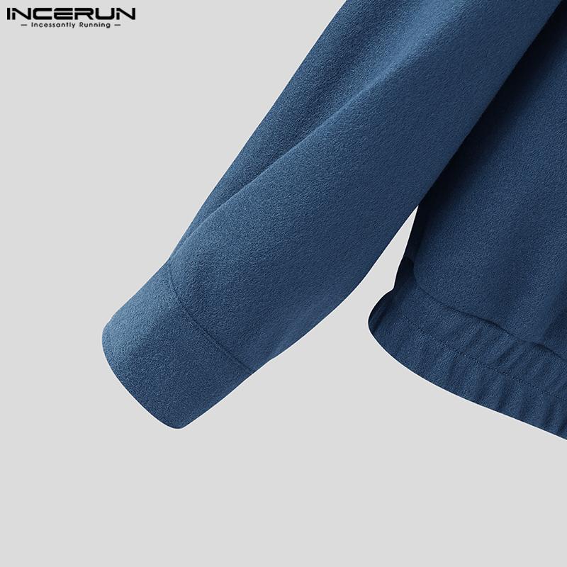 INCERUN Autumn Men Lapel Long Sleeve Buttons Down Jackets Coats