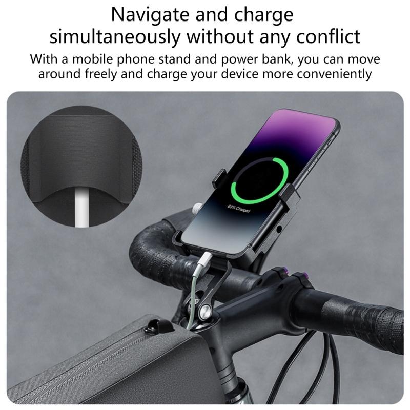 Waterproofed Cycling Handlebars Bag With Detachable Shoulder Strap and Elastics Storage Band for Mountain Bike