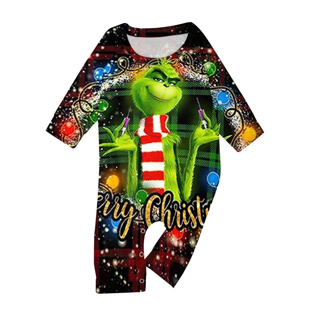 Різдвяний принт Сімейний комплект Топ з довгим рукавом + Штани Сімейний комплект