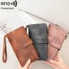 Portafoglio Multifunzionale in Pelle RFID per Donna con Grande Capacità e Stile Vintage