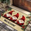 Christmas Gnome Floor Mat Entryway Bathroom Non-Slip Door Cartoon Snowflake Design Crystal Velvet Washable